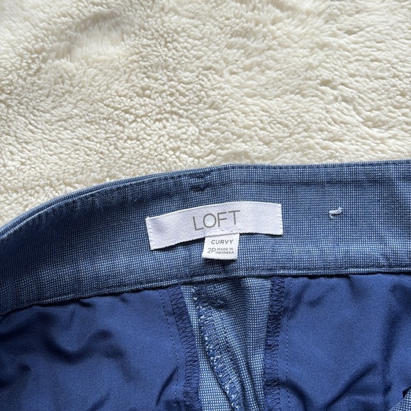 LOFT Blue Cotton Straight Leg Pants | 97% Cotton Trousers Women’s Workwear - Picture 5 of 8